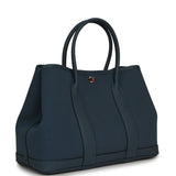 Hermes Garden Party 30 Bleu Tempete Toile Officier Canvas, Negonda Palladium Hardware - Thumbnail View 2