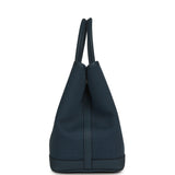 Hermes Garden Party 30 Bleu Tempete Toile Officier Canvas, Negonda Palladium Hardware - Thumbnail View 3