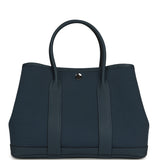 Hermes Garden Party 30 Bleu Tempete Toile Officier Canvas, Negonda Palladium Hardware - Thumbnail View 4