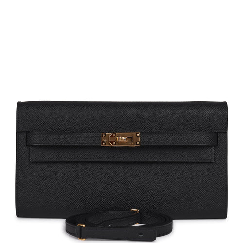 Hermes Kelly Wallet To Go Black Epsom Gold Hardware