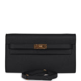 Hermes Kelly Wallet To Go Black Epsom Gold Hardware - Thumbnail View 1