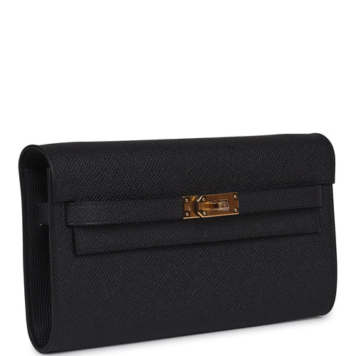 Hermes Kelly Wallet To Go Black Epsom Gold Hardware