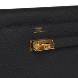 Hermes Kelly Wallet To Go Black Epsom Gold Hardware - Thumbnail View 7