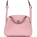 Hermes Mini Lindy II Rose Sakura Verso Clemence Palladium Hardware - Thumbnail View 1