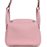 Hermes Mini Lindy II Rose Sakura Verso Clemence Palladium Hardware - Thumbnail View 4