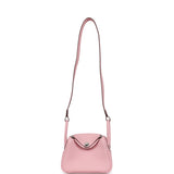 Hermes Mini Lindy II Rose Sakura Verso Clemence Palladium Hardware - Thumbnail View 7
