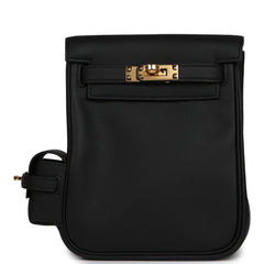 Hermes Mini Kelly Jump Backpack Black Swift Gold Hardware