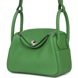 Hermes Mini Lindy II Vert Yucca Clemence Palladium Hardware - Thumbnail View 5