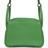 Hermes Mini Lindy II Vert Yucca Clemence Palladium Hardware - Thumbnail View 4