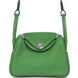 Hermes Mini Lindy II Vert Yucca Clemence Palladium Hardware - Thumbnail View 1