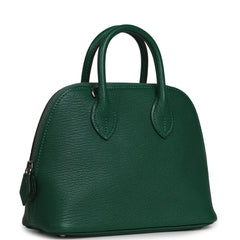 Hermes 1923 Bolide Mini Vert Vertigo Chevre Palladium Hardware