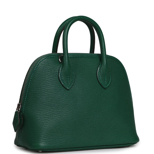 Hermes 1923 Bolide Mini Vert Vertigo Chevre Palladium Hardware