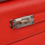 Pre-owned Hermes Kelly Pochette Capucine Swift Palladium Hardware - Thumbnail View 7