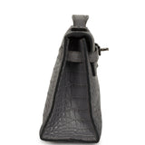Pre-owned Hermes Kelly Pochette Gris Paris Matte Alligator Palladium Hardware - Thumbnail View 3