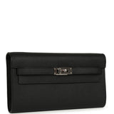 Pre-owned Hermes Kelly Wallet To Go Black Epsom Palladium Hardware - Thumbnail View 2