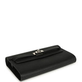 Pre-owned Hermes Kelly Wallet To Go Black Epsom Palladium Hardware - Thumbnail View 5