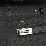 Pre-owned Hermes Kelly Wallet To Go Black Epsom Palladium Hardware - Thumbnail View 7