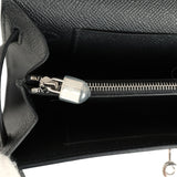 Pre-owned Hermes Kelly Wallet To Go Black Epsom Palladium Hardware - Thumbnail View 9