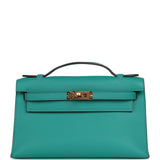 Hermes Kelly Pochette Vert Verone Swift Gold Hardware - Thumbnail View 1