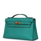 Hermes Kelly Pochette Vert Verone Swift Gold Hardware - Thumbnail View 5