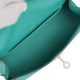 Hermes Kelly Pochette Vert Verone Swift Gold Hardware - Thumbnail View 8