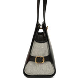 Hermes Tablier Sellier Black Vache Hunter, Swift, Ecru-Black Toile H Gold Hardware - Thumbnail View 3