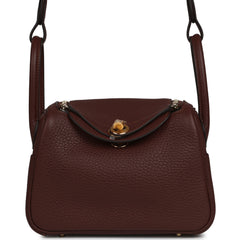 Hermes Mini Lindy II Terre Clemence Gold Hardware