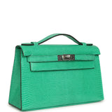 Hermes Kelly Pochette Menthe Varanus Niloticus Lizard Palladium Hardware - Thumbnail View 2
