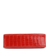 Pre-owned Hermes Kelly Pochette Rouge De Coeur Shiny Alligator Gold Hardware - Thumbnail View 6