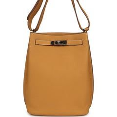 Pre-owned Hermes So Kelly 22 Natural Sable Togo Palladium Hardware