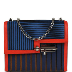 Hermes Mini Verrou 17 Capucine, Bleu Electric, Bleu Saphir Swift Palladium Hardware