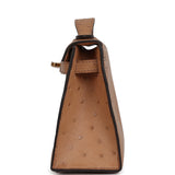 Hermes Kelly Pochette Chai Ostrich Gold Hardware - Thumbnail View 3
