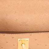 Hermes Kelly Pochette Chai Ostrich Gold Hardware - Thumbnail View 7