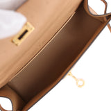 Hermes Kelly Pochette Chai Ostrich Gold Hardware - Thumbnail View 8