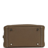 Hermes Mini Lindy II Etoupe Clemence Palladium Hardware - Thumbnail View 7