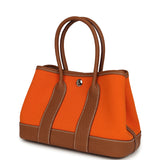Hermes Garden Party Neo 23 Feu Toile Officier, Gold Negonda Palladium Hardware - Thumbnail View 5