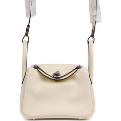 Hermes Mini Lindy Nata Verso Swift Palladium Hardware