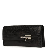 Pre-owned Hermes Verrou Clutch Black Matte Alligator Mississippiensis Palladium Hardware - Thumbnail View 6
