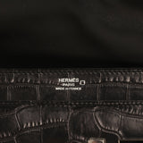 Pre-owned Hermes Verrou Clutch Black Matte Alligator Mississippiensis Palladium Hardware - Thumbnail View 7