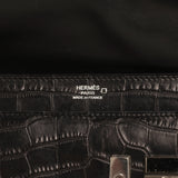 Pre-owned Hermes Verrou Clutch Black Matte Alligator Mississippiensis Palladium Hardware - Thumbnail View 8