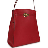 Vintage Hermes Kelly Sport 29 GM Rouge Vif Courchevel Gold Hardware - Thumbnail View 2