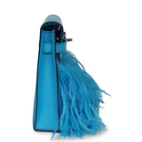 Hermes Kelly Elan Foile Bleu Frida Chevre Chamkila and Ostrich Feathers Palladium Hardware - Thumbnail View 3