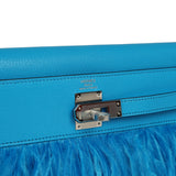 Hermes Kelly Elan Foile Bleu Frida Chevre Chamkila and Ostrich Feathers Palladium Hardware - Thumbnail View 7