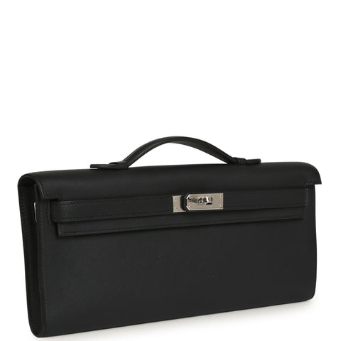 Hermes Kelly Cut Black Swift Palladium Hardware