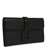 Pre-owned Hermes Jige Duo Clutch Touch Black Swift, Varanus Niloticus Lizard Touch Palladium Hardware - Thumbnail View 2