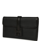 Pre-owned Hermes Jige Duo Clutch Touch Black Swift, Varanus Niloticus Lizard Touch Palladium Hardware - Thumbnail View 6