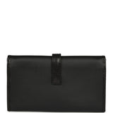 Pre-owned Hermes Jige Duo Clutch Touch Black Swift, Varanus Niloticus Lizard Touch Palladium Hardware - Thumbnail View 4