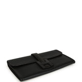 Pre-owned Hermes Jige Duo Clutch Touch Black Swift, Varanus Niloticus Lizard Touch Palladium Hardware - Thumbnail View 3