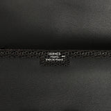 Pre-owned Hermes Jige Duo Clutch Touch Black Swift, Varanus Niloticus Lizard Touch Palladium Hardware - Thumbnail View 8