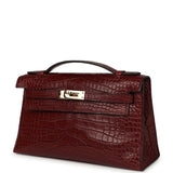 Pre-owned Hermes Kelly Pochette Rouge H Matte Alligator Mississippiensis Permabrass Hardware - Thumbnail View 5